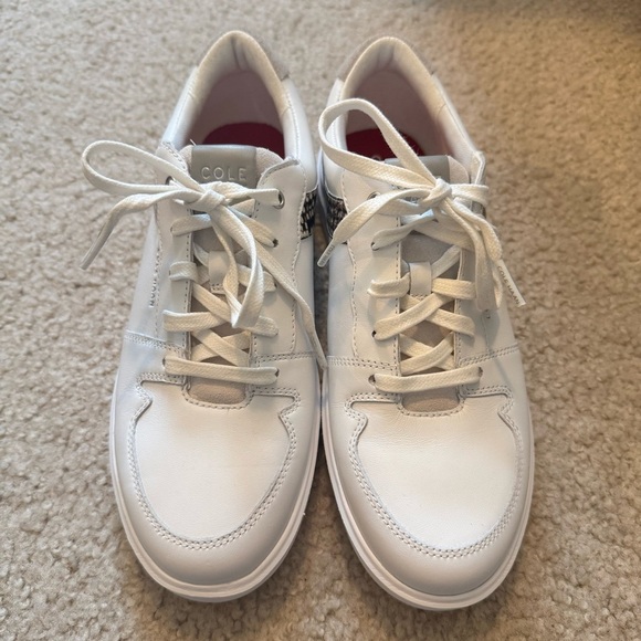 Cole Haan Grand Crosscourt Leather Sneakers White Snake Trim Womens NWOB - Picture 3 of 9